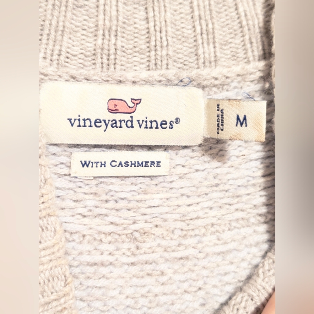 ​🐳 Vineyard Vines Fair Isle Mock Neck Merino Cashmere Blend Sweater - Size M - Picture 4 of 6